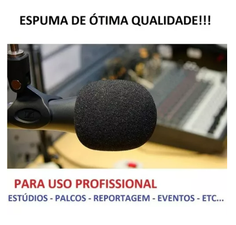 Espuma Protetora Para Microfone Sm48 Preta 5 Unidades Storm