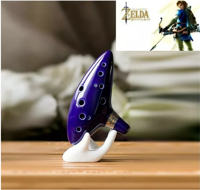 Ocarina Of Time The Legend Of Zelda 12 Furos Cerâmica Barato