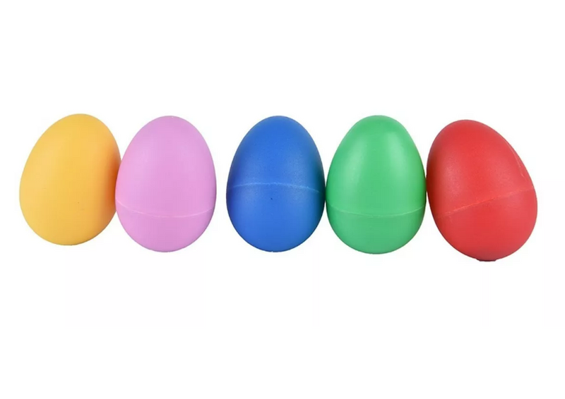 Ganza 5 Ovinho Colorido Chocalho Shaker Eggs Musicalização